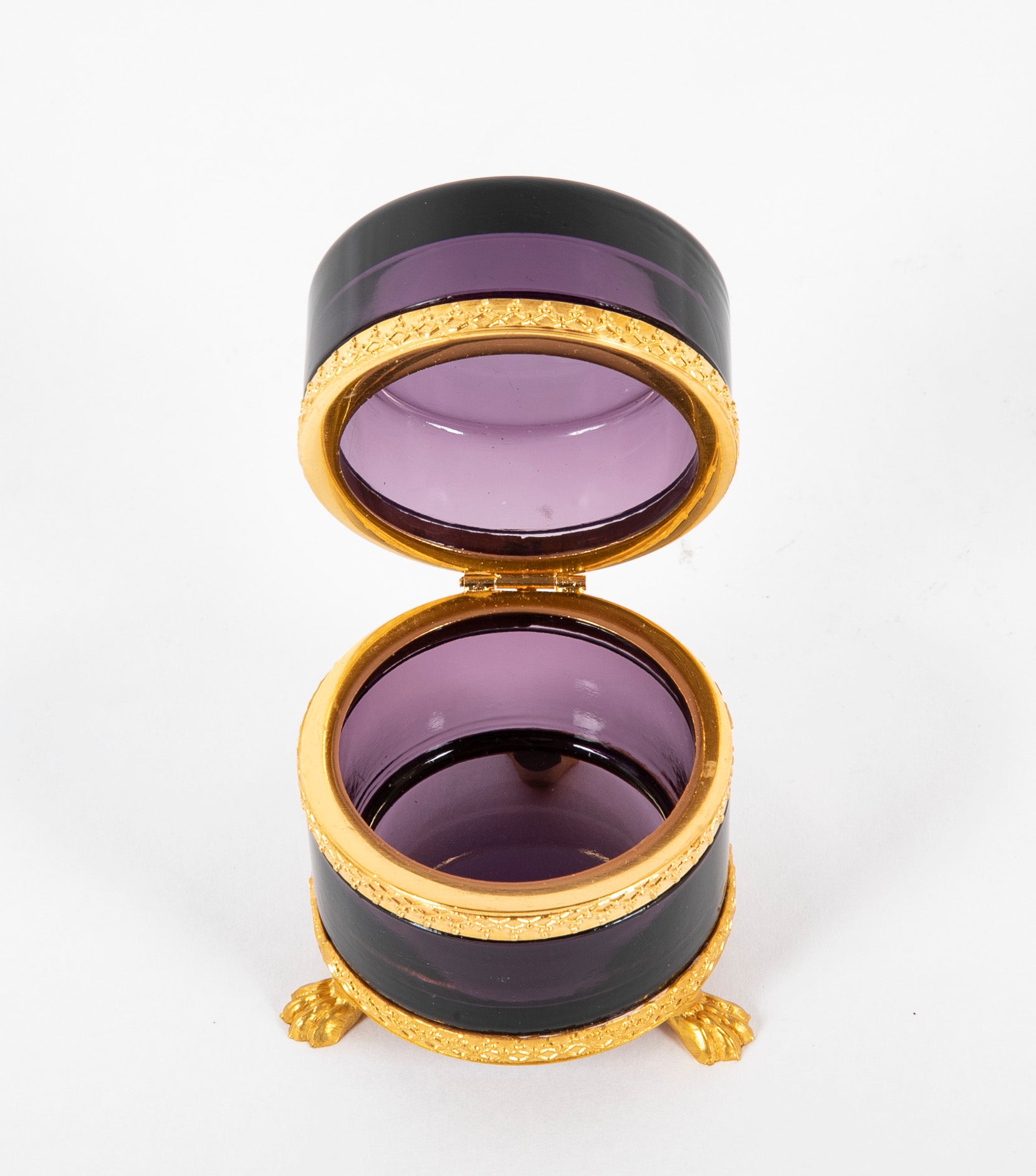 Cylindrical Form Purple Glass Box