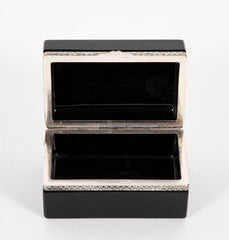 Mid-Century French Black Opaline Glass Box