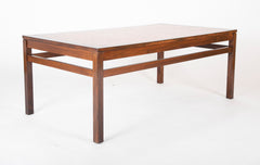 Danish Rosewood Coffee Table with Etched Copper Top