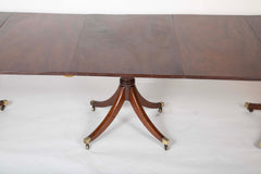 English Triple Pedestal Mahogany Dining Table