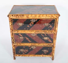 Pair of Bamboo & Chinoiserie Chest of Drawers