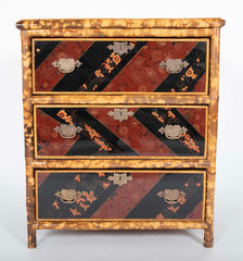 Pair of Bamboo & Chinoiserie Chest of Drawers