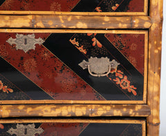 Pair of Bamboo & Chinoiserie Chest of Drawers