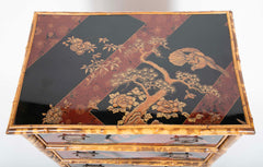 Pair of Bamboo & Chinoiserie Chest of Drawers