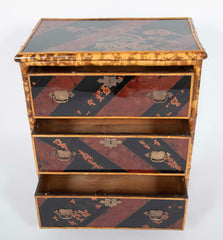 Pair of Bamboo & Chinoiserie Chest of Drawers