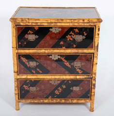 Pair of Bamboo & Chinoiserie Chest of Drawers