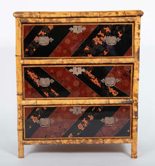 Pair of Bamboo & Chinoiserie Chest of Drawers