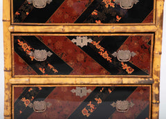 Pair of Bamboo & Chinoiserie Chest of Drawers