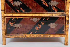 Pair of Bamboo & Chinoiserie Chest of Drawers