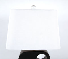 A Metal & Black Painted Plexiglass Square Lamp by Philippe Jean
