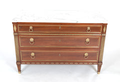 Late Louis XVI Three Drawer Mahogany Commode