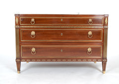 Late Louis XVI Three Drawer Mahogany Commode