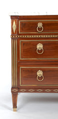 Late Louis XVI Three Drawer Mahogany Commode