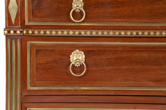 Late Louis XVI Three Drawer Mahogany Commode
