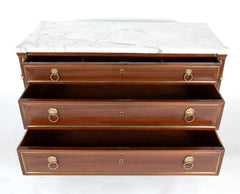 Late Louis XVI Three Drawer Mahogany Commode