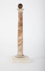 Pair of Grand Tour Marble Columns with Agate Finials