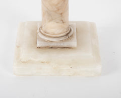 Pair of Grand Tour Marble Columns with Agate Finials