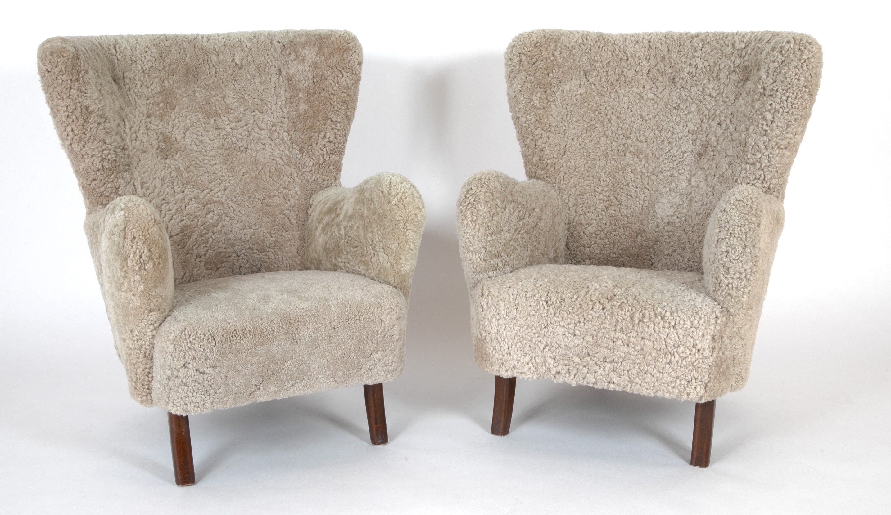 Alfred Christensen Pair of Modified Wing Chairs