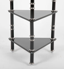 Lacquered Wood & Aluminium Triangular Side Table by Warren McArthur