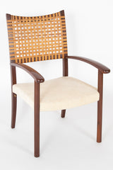 Pair of Open Arm Chairs with Caned Backs by Adolfo Foltas