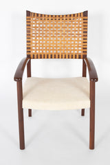 Pair of Open Arm Chairs with Caned Backs by Adolfo Foltas