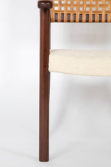 Pair of Open Arm Chairs with Caned Backs by Adolfo Foltas