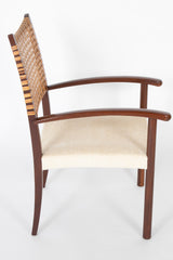 Pair of Open Arm Chairs with Caned Backs by Adolfo Foltas