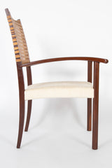 Pair of Open Arm Chairs with Caned Backs by Adolfo Foltas