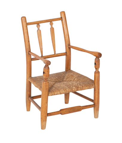 American Child's Chair of Various Woods with Rush Seat
