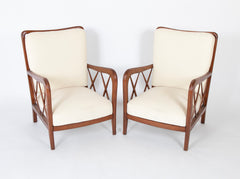 Pair of Italian Armchairs in the Manner of Paolo Buffa