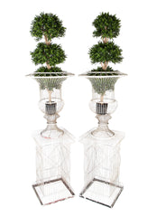 Fabulous Pair of French Urn Form Wire Planters