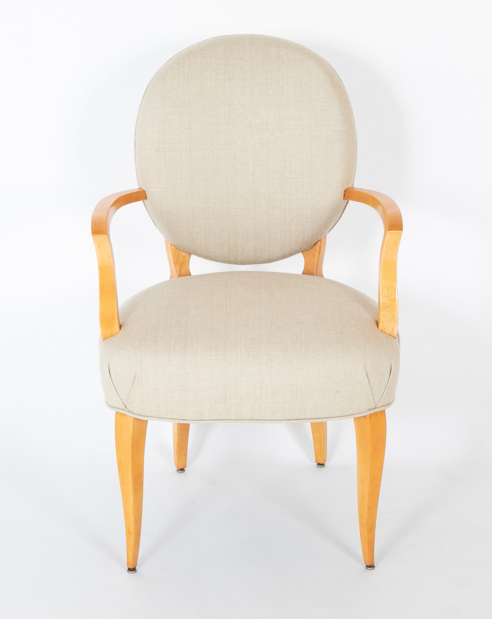 Pair of Sycamore Open Armchairs Attributed to Raphael Raffel