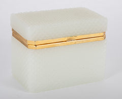 Mid-Century French White Opaline Glass Box