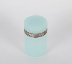 A Seafoam Blue French Opaline Box with Silvered Bronze Mounts