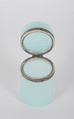 A Seafoam Blue French Opaline Box with Silvered Bronze Mounts