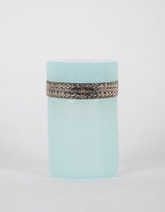 A Seafoam Blue French Opaline Box with Silvered Bronze Mounts