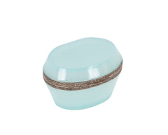 A Seafoam Blue French Opaline Box of Oval shape