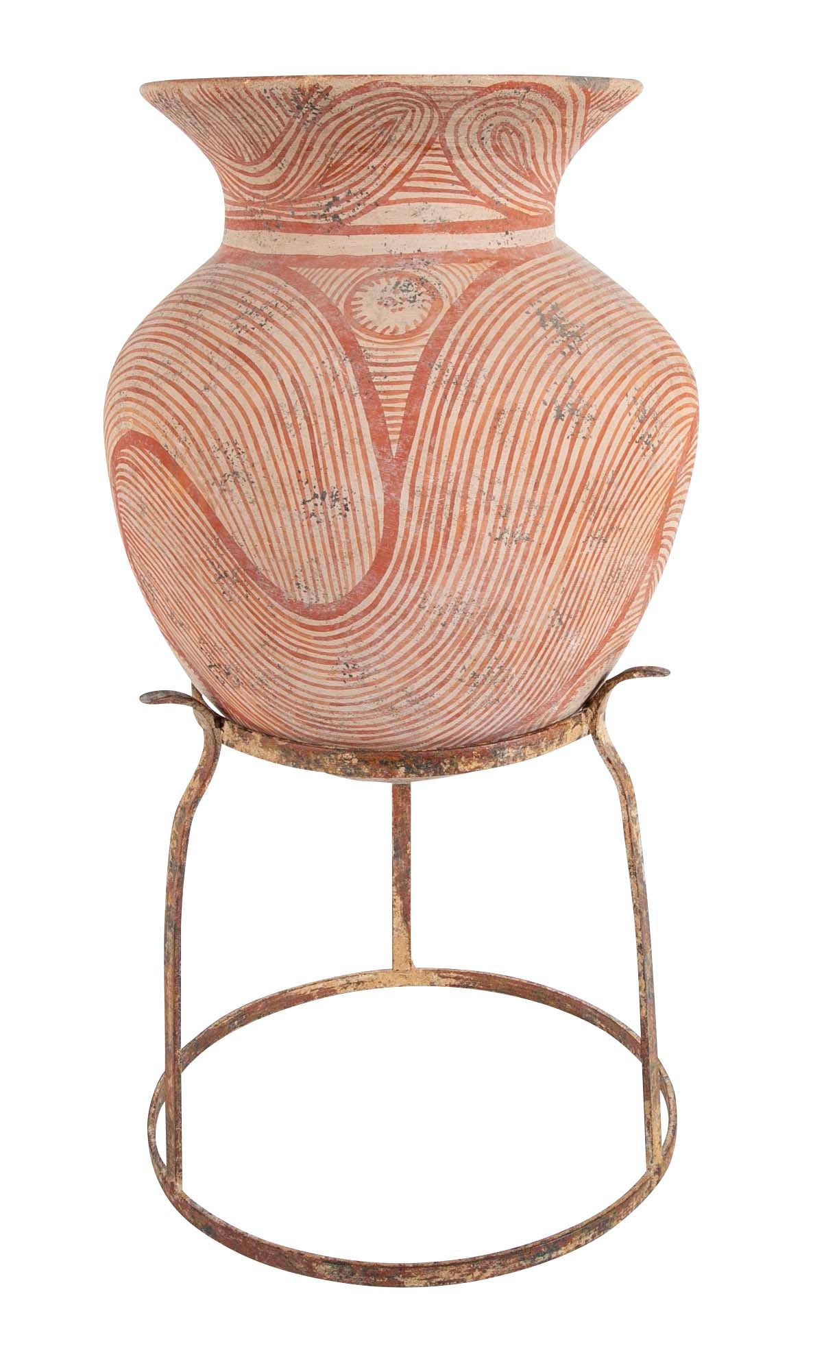 Thai "Ban Chiang" Pottery Vessel On Stand