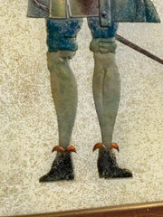 Pair of Italian Mid-Century Modern Reverse Glass Paintings of Royalty