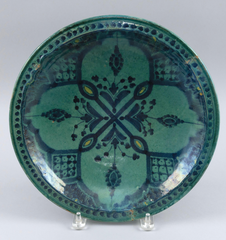 Moroccan Safi Bow With Turquoise Ground with Dark Blue