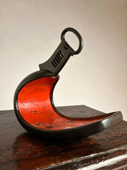 18th Century Japanese Silver Inlaid Iron Shogun Stirrup Abumi