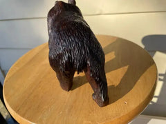 19th Century Swiss Black Forest Carved and Stained Walnut Bear