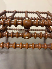 19th Century English Regency Turned Elmwood Book Stand with Bone Decoration