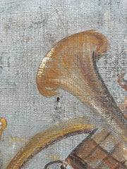 18th Century Italian Trompe L'Oeil Painting On Canvas Of Musical Instruments