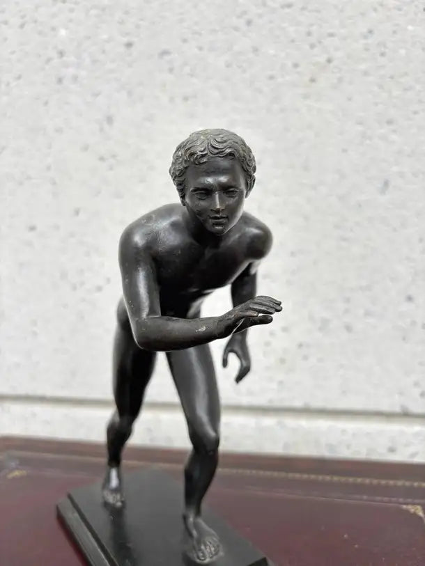 Grand Tour Bronze of a Nude Wrestler after the Roman Original from Herculaneum