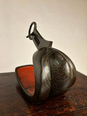 18th Century Japanese Silver Inlaid Iron Shogun Stirrup Abumi
