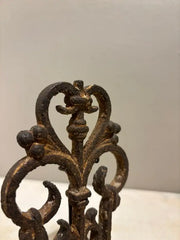 Two 17th Century French Iron Choir Screen Fragments, Mounted on Custom Bases