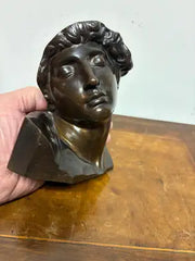 French Grand Tour Bronze Bust of Michelangelo's Dying Slave