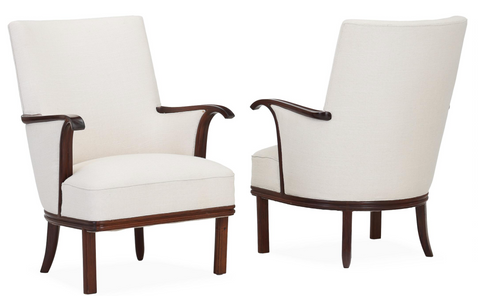 A Pair of Brazilian Rosewood High-Backed Armchairs Designed by Ernst Kühn Frame