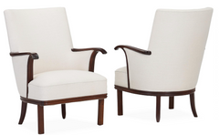 A Pair of Brazilian Rosewood High-Backed Armchairs Designed by Ernst Kühn Frame